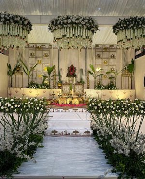 a decorated wedding stage